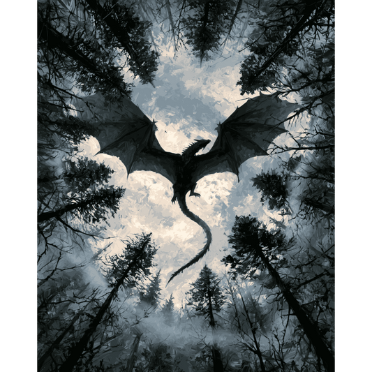 Dragon's Ascent | Paint by Number - Paint by numbers