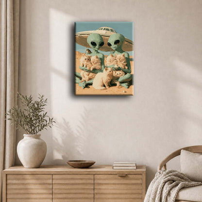 Aliens et chatons | Peinture à numéros
