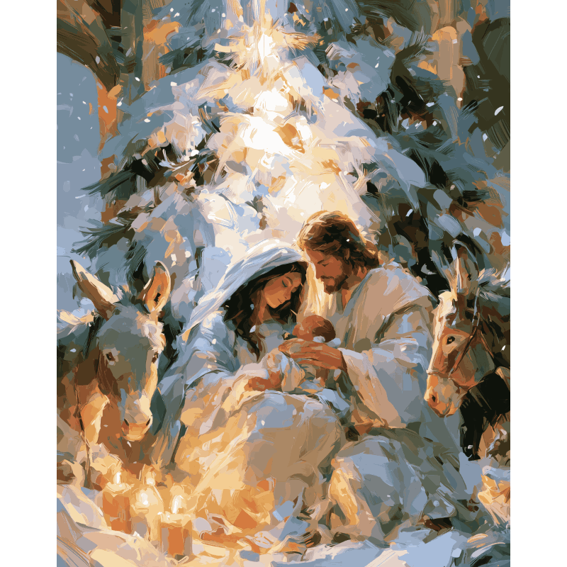 Nativity by Candlelight | Paint by Number