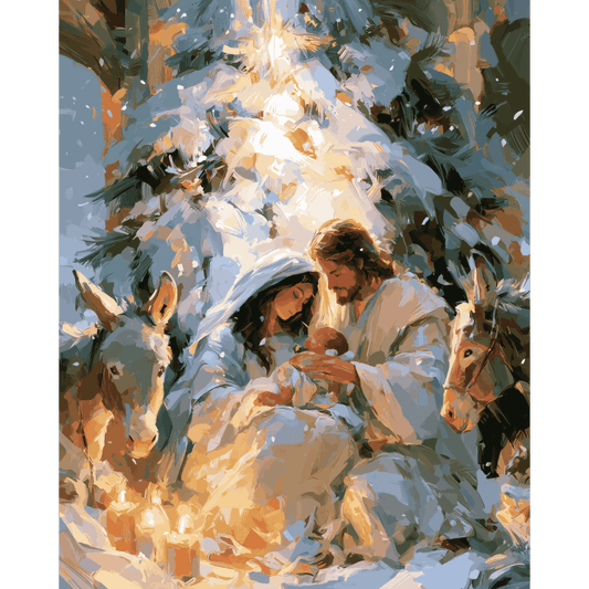 Nativity by Candlelight | Paint by Number