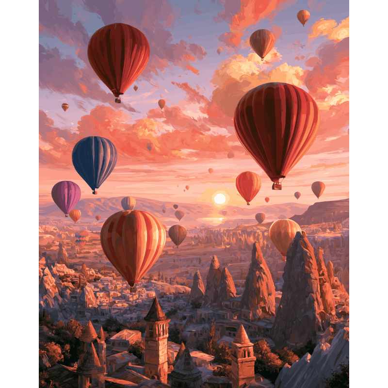 Balloons Over Cappadocia | Paint by Number - Paint by numbers