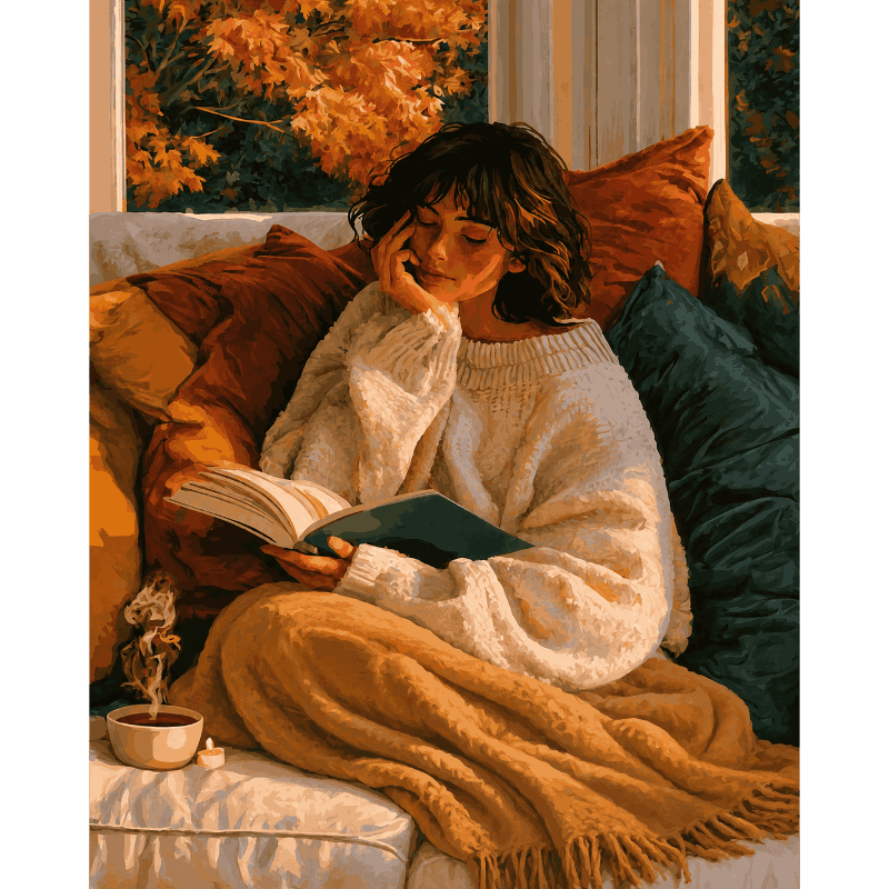 Autumn Afternoon Read | Paint by Number - Paint by numbers