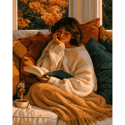 Autumn Afternoon Read | Paint by Number - Paint by numbers