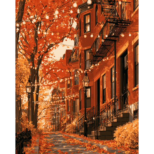 Autumn Brownstones | Paint by Number
