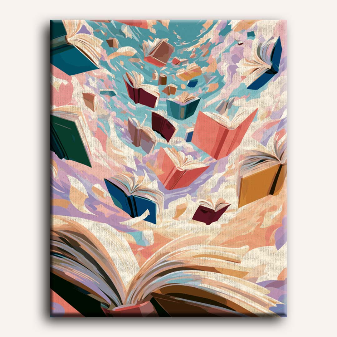 Tempête de livres | Peinture à numéros
