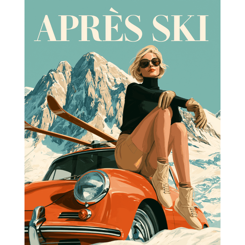 Vintage Ski Chic | Paint by Number - Paint by numbers