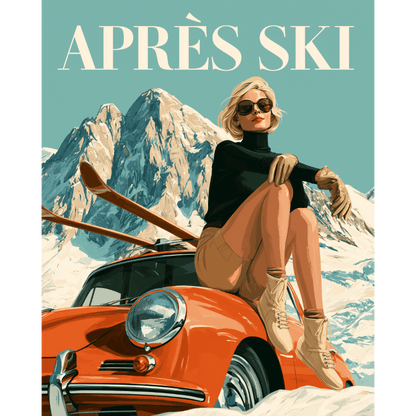 Vintage Ski Chic | Paint by Number - Paint by numbers