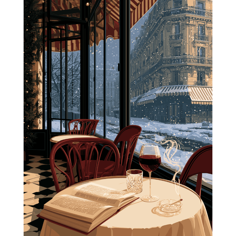 A Parisian Café Evening | Paint by Number - Paint by numbers