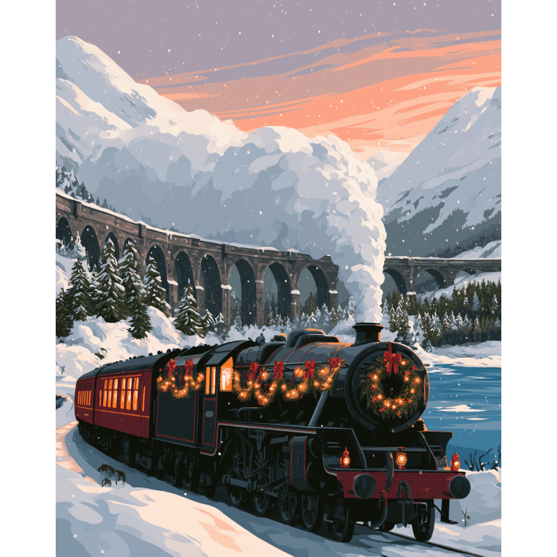 Christmas Express | Paint by Number - Paint by numbers