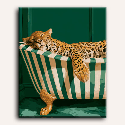 Leopardens boblebad | Maleri etter tall
