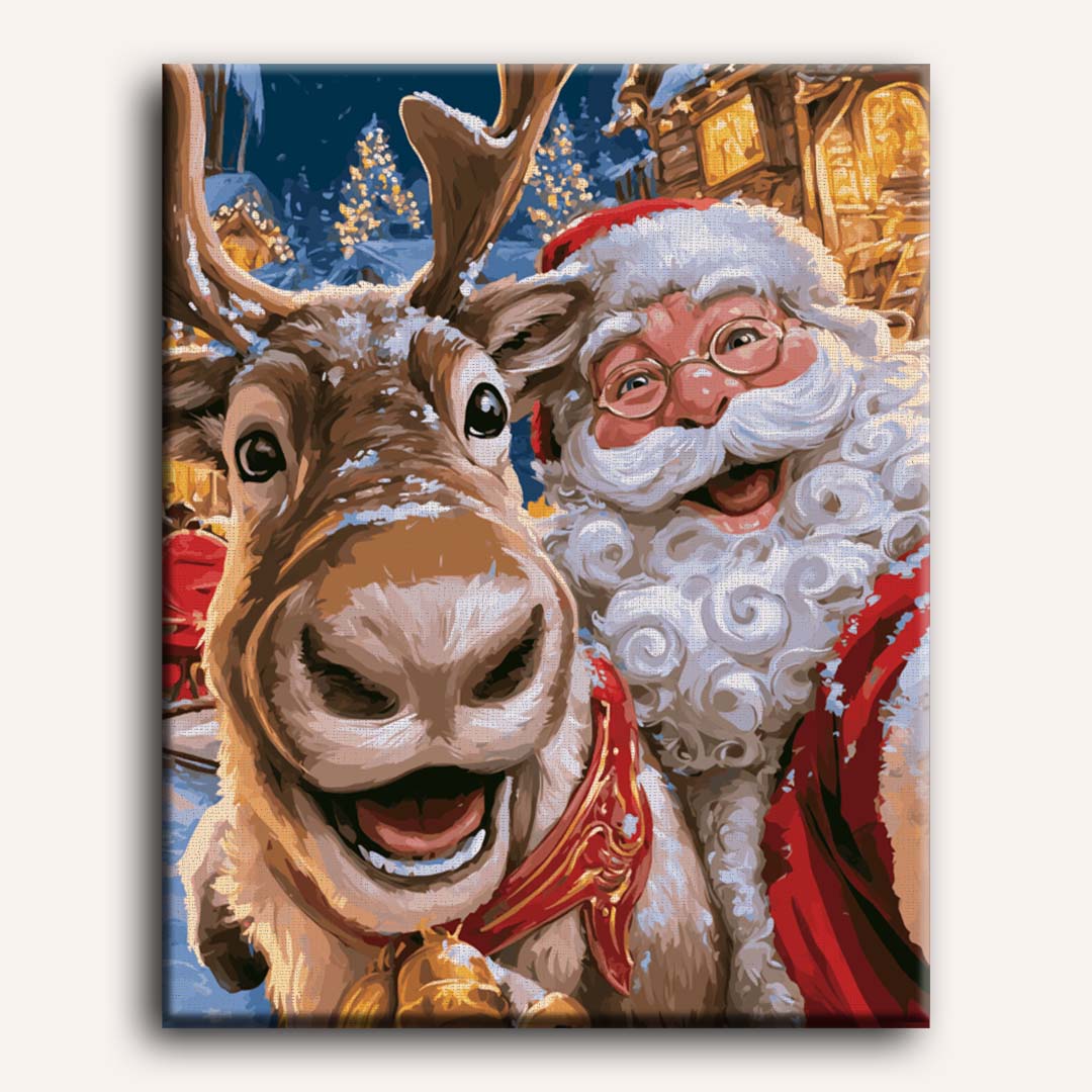 Selfie con Babbo Natale e Rudolph | Dipingi con i numeri