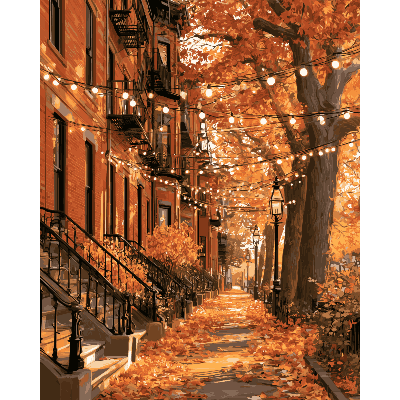 Brooklyn Autumn Lights | Paint by Number - Paint by numbers