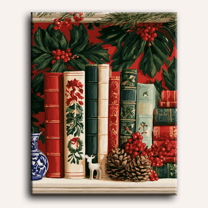 Libreria con agrifoglio | Dipingi con i numeri