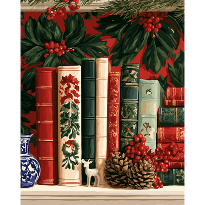 Holly Bookshelf | Paint by Number - Paint by numbers