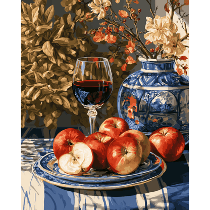 Apples & Blue Porcelain | Paint by Number