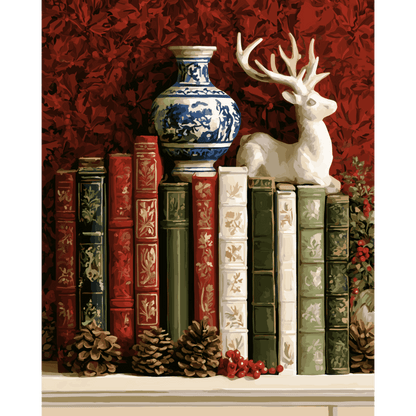 Christmas Library Corner | Paint by Number
