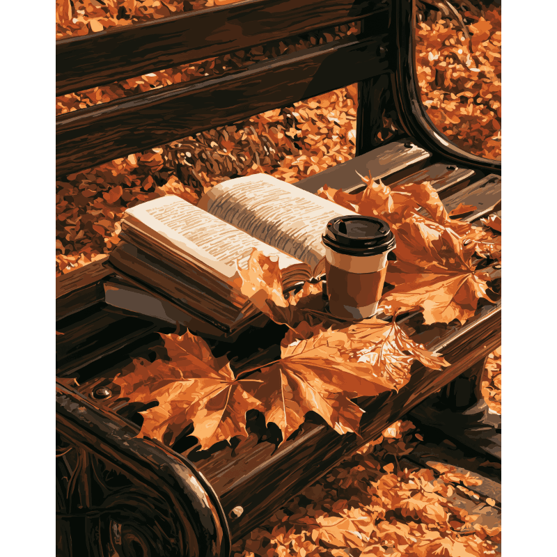 A Bench in Autumn | Paint by Number