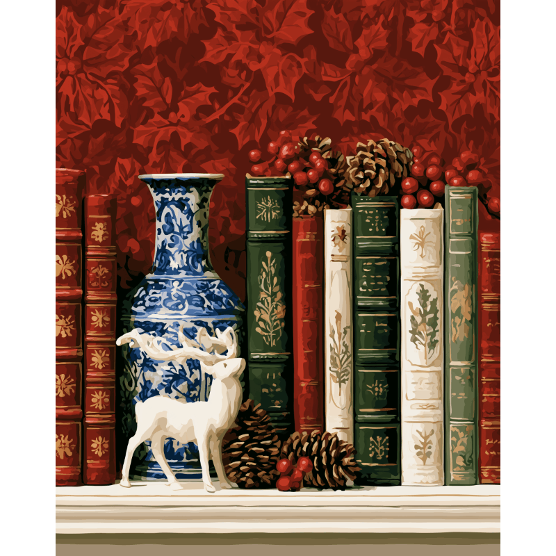 Deer Among the Books | Paint by Number