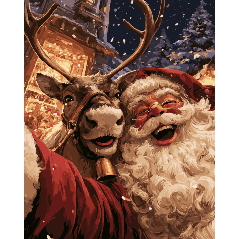 Midnight Santa Selfie | Paint by Number