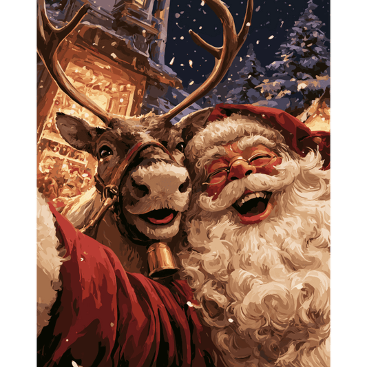 Midnight Santa Selfie | Paint by Number