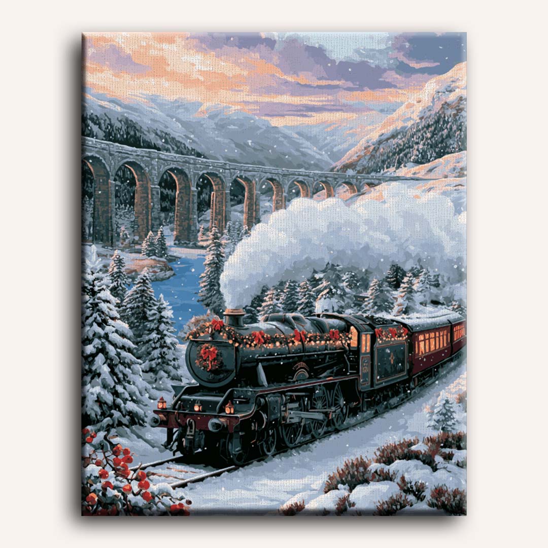 Expreso entre la nieve | Pintar por números