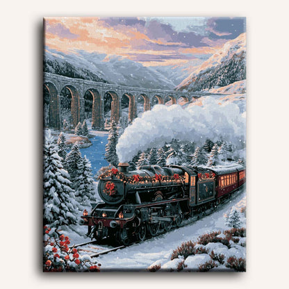 Expreso entre la nieve | Pintar por números