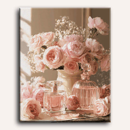 Pétalos de rosa y perfume | Pintar por números