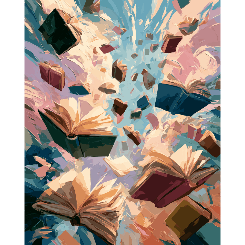 Falling Books | Paint by Number