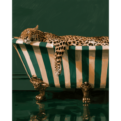 Leopard's Lazy Soak | Paint by Number