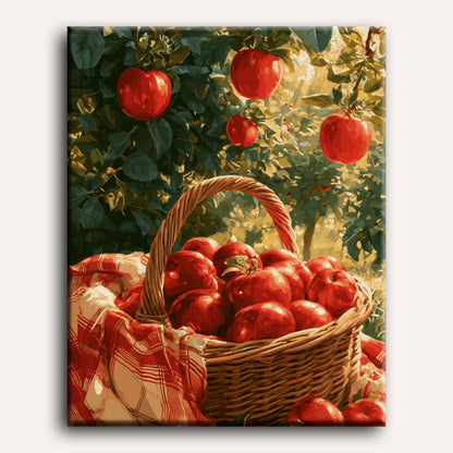 Récolte de pommes d'automne | Peinture à numéros