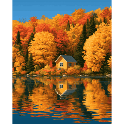 Autumn Lake Reflection | Paint by Number