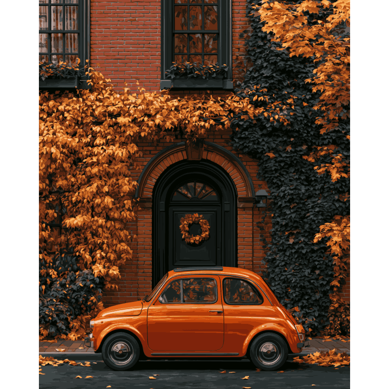 Autumn Street Corner | Paint by Number