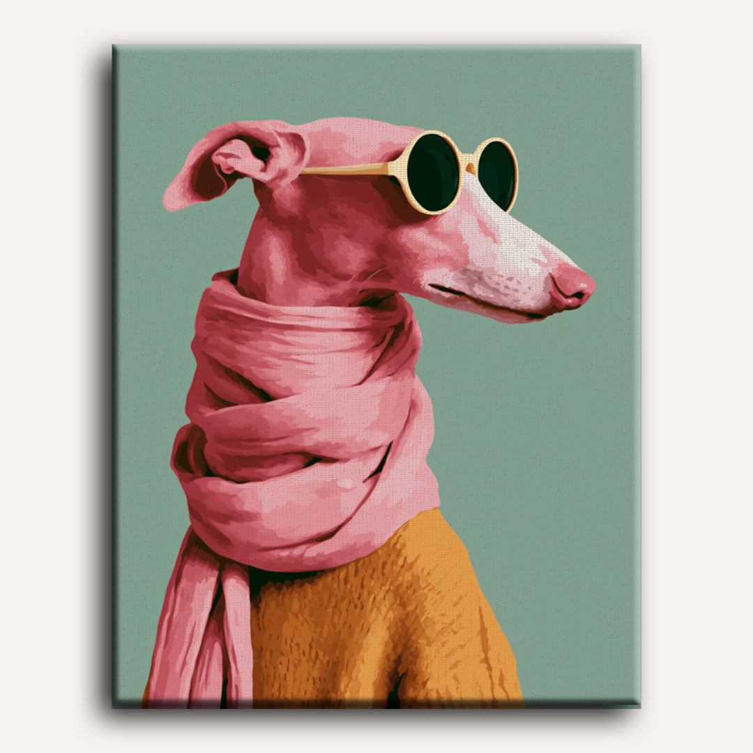 Chiot flamant tendance | Peinture à numéros