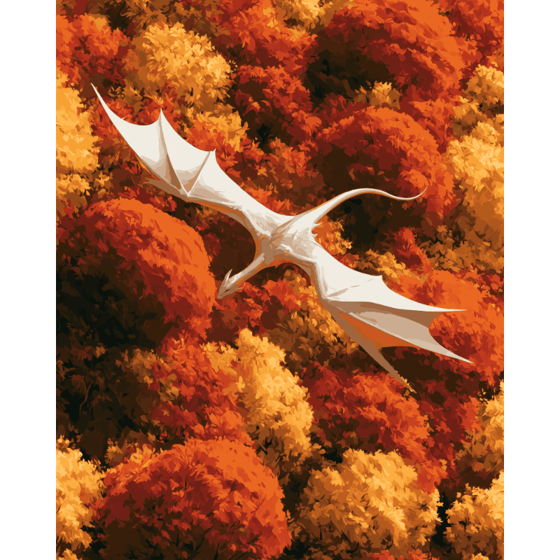 Dragon Over Autumn | Paint by Number