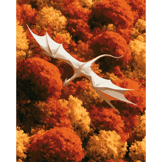Dragon Over Autumn | Paint by Number