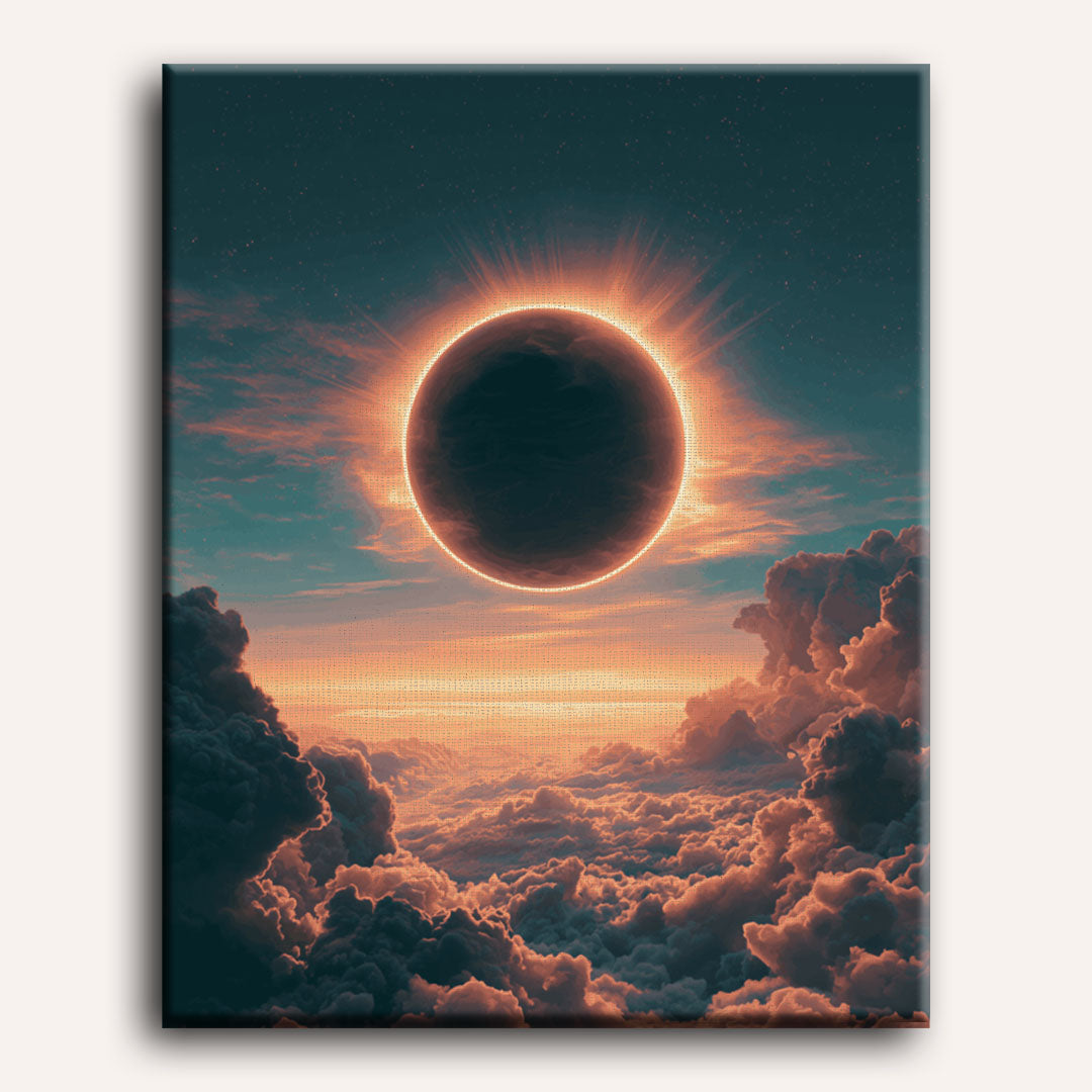 Éclipse au-dessus des nuages | Peinture à numéros
