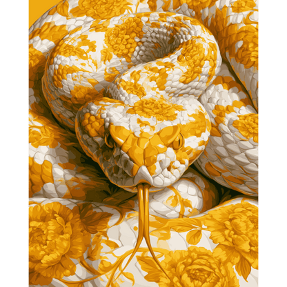 Golden Coil Snake | Paint by Number