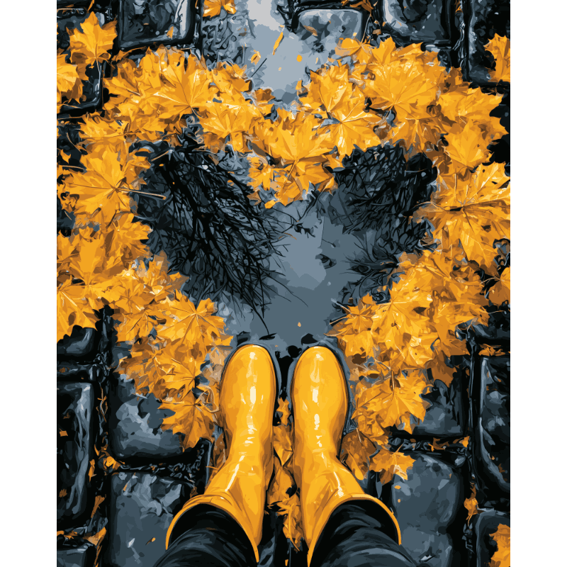 Heart of Fallen Leaves | Paint by Number