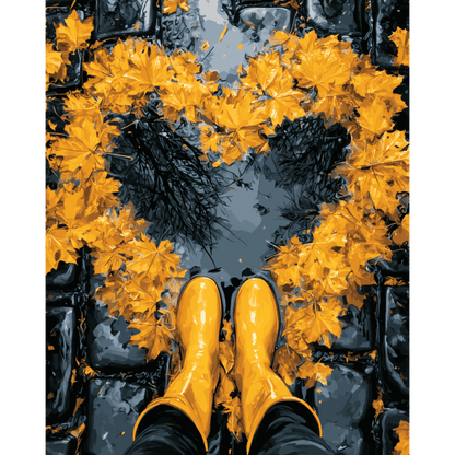 Heart of Fallen Leaves | Paint by Number