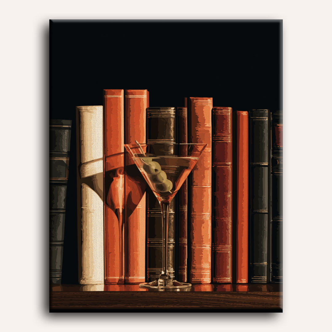 Martini et livres | Peinture à numéros
