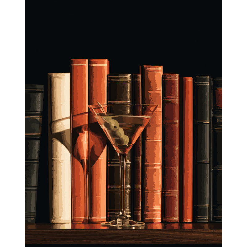 Martini & Books | Paint by Number