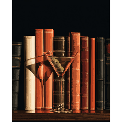 Martini & Books | Paint by Number