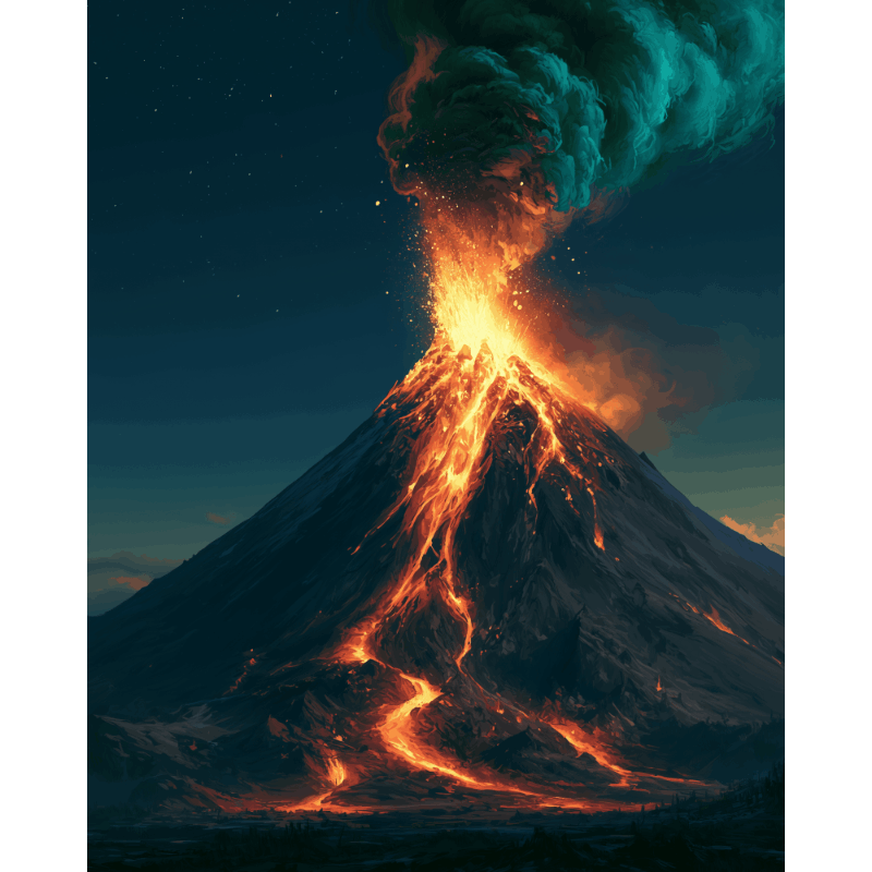 Midnight Eruption | Paint by Number
