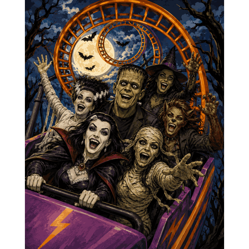Monster Coaster Ride | Paint by Number