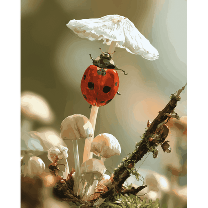 Mushroom Ladybug | Paint by Number