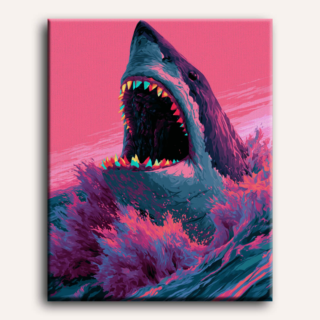 Mordisco de tiburón neón | Pintar por números