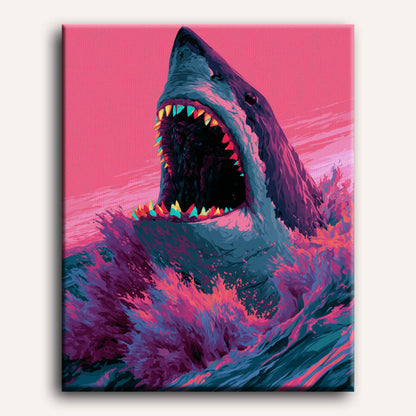 Mordisco de tiburón neón | Pintar por números