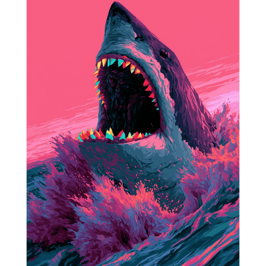 Neon Shark Bite | Paint by Number