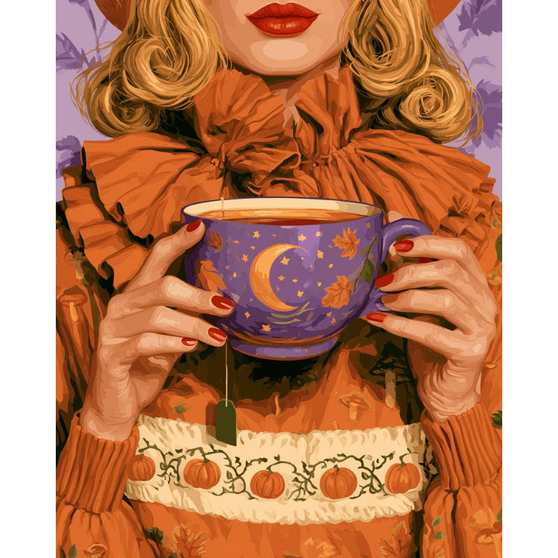 Pumpkin Sweater Sip | Paint by Number