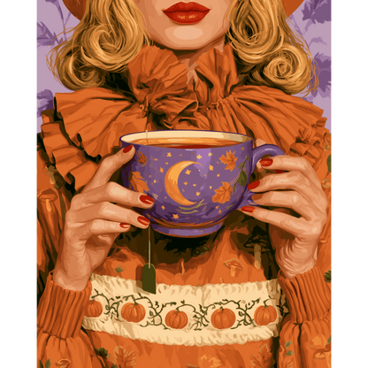 Pumpkin Sweater Sip | Paint by Number